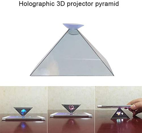 3D Hologram Pyramid Display Projector Video Stand Portable for Smart Mobile Phone
