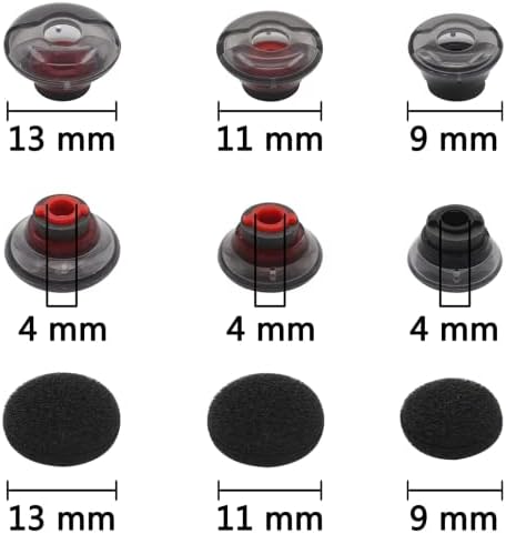 Zotech Replacement Earbuds Eartips Eargels & Foams Set Compatible with Plantronics Voyager 5200 5220 5210 Wireless Bluetooth Headset 3 Pcs Gel Ear Tips & 3 Pcs Foam Cover, (S/M/L)