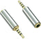 Adhiper 2.5mm Male to 3.5mm Female Audio Adapter, Gold Plated Aux Plug Splitter, 3 Ring Jack Support (2 Pack)