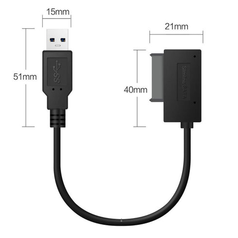 chenyang CY USB 3.0 to 7+6 13Pin Slimline SATA Cable Adapter for Laptop CD DVD ROM Optical Drive