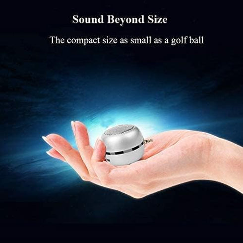 Mini Speaker with 3.5mm Aux Input Jack, 3W Loud Portable Speaker for iPhone, iPod, iPad, USB Rechargeable (Silver)