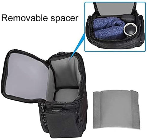 CADeN Compact Waterproof Camera Shoulder Bag for Nikon, Canon, Sony SLR/DSLR, Black