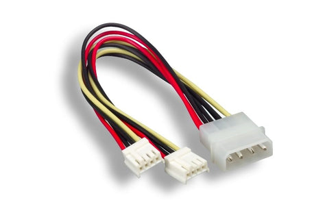 KENTEK 8 Inch 4 Pin Molex 5.25 Male to 2 X 4 Pin 3.5 Floppy Drive FDD Female Y-Splitter M/F IDE Power Cable