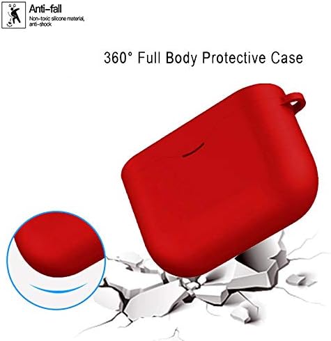 Case Compatible with Sony WF-1000XM3, Shock Drop Proof Soft Silicone Cover, Red