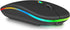 Rechargeable Bluetooth Keyboard and Mouse Combo, Ultra Slim for Samsung Galaxy Tab A8 10.5 (2021), Black with RGB LED