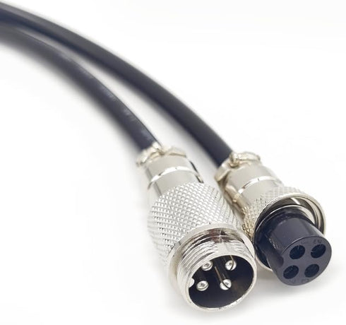 3.28 ft GX16 4 Pin Male to Female Head Aviation Cordset, GX16 4Pins Female to Male Connector Electrical Cable Panel Mount Circular Metal Aviation Adapter Cordset for Ships 20AWG (1meter) by BOUUNCIY