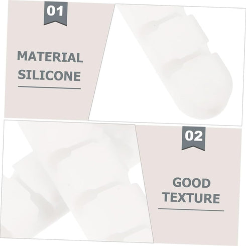 White Cable Clips for Cord Organizer, USB Cable Management, 2 Packs Holder for Desk, Car, Home, Office (7 Slots)