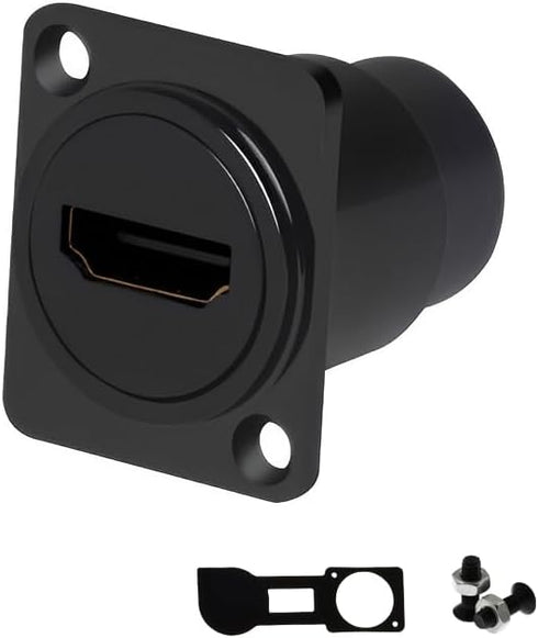 HDMI 4K@60Hz D Panel Mount Connector with Waterproof Cover, Female-to-Female HDMI Coupler Adapter
