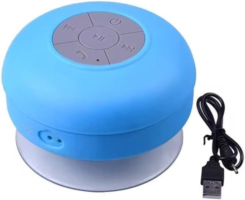 Generic IPX4 Waterproof Bluetooth Shower Speaker, Portable Wireless Speaker with Suction Cup, Blue