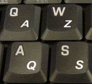 French (Azerty) Keyboard Stickers, Transparent White Letters for Any PC, Laptop, Desktop Keyboards