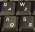 French (Azerty) Keyboard Stickers, Transparent White Letters for Any PC, Laptop, Desktop Keyboards