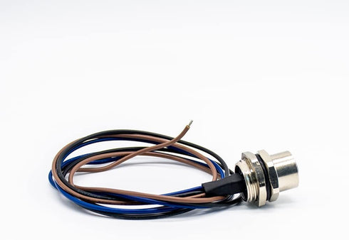 M12 Female Connector with 0.2M Cable, A Coded Back Mount Wiring, Waterproof 3Pin Socket