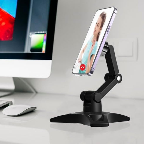 Adjustable Desk Phone Holder, Heavy Duty Cell Phone Stand for Home, Works for Popsocket, Fits All Sockets Grips