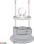 RAM MOUNTS Twist-Lock Composite Suction Cup Base with Ball RAP-B-224-1U, B Size 1" Ball