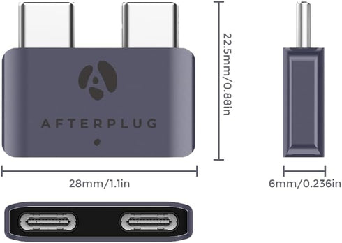 USB C Extender for MacBook, Afterplug 2-Port Type C Male to Female Extension Adapter, 240W PD, 8K Video