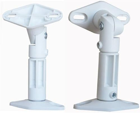 VideoSecu 2 White Universal Satellite Speaker Mounts/Brackets for Walls and Ceilings, 2 Pack