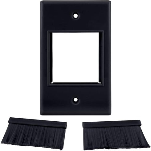 Construct Pro WideMouth Single-Gang D cor Brush Plate (Black Plate w/Black Brush)