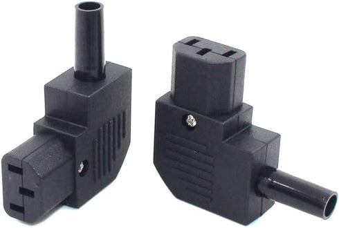 IEC C13 Right Angled Power Cord Plug Connector, 90 Degree Female Plug Rewirable Power Connector 10A /250V (C13 Right