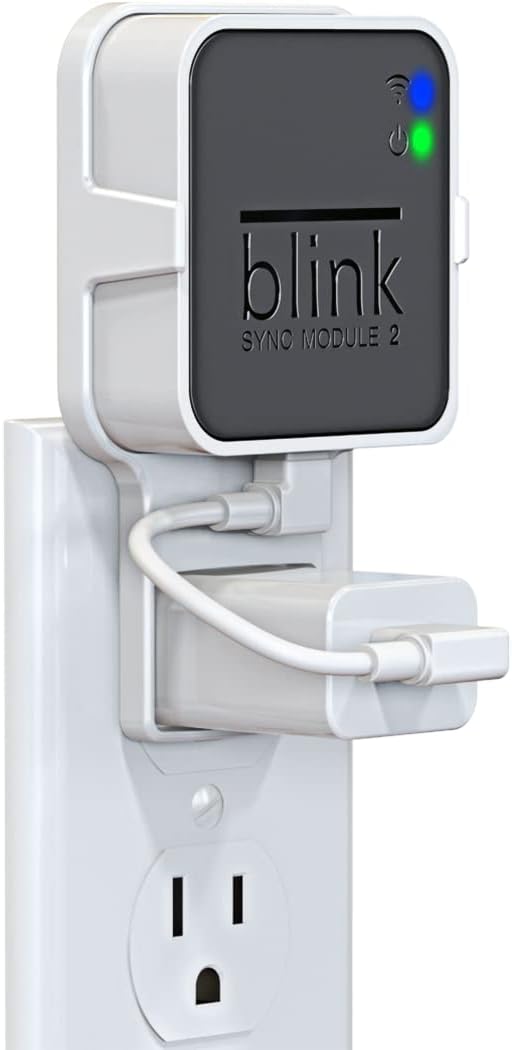 Outlet Wall Mount for Blink Sync Module 2, Bracket Holder for Blink Outdoor Camera with Easy Mount Short Cable