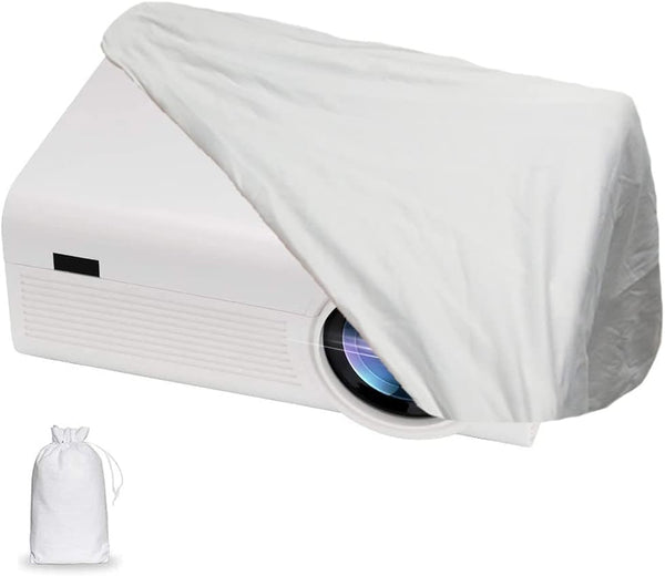 Projector Dust Cover - 1PCS-White Nylon Stretchy Outdoor Movie Video Projector Covers for Storage