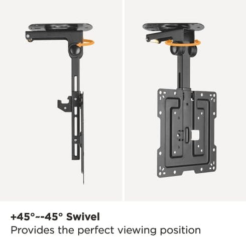 Mount Plus CM322 Flip Down TV and Monitor Roof Ceiling Mount, Fits 19 to 43 Inch Flat Screen, Height Adjustable, VESA
