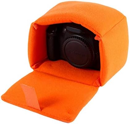 Zerone Waterproof Camera Bag, Shockproof Padded DSLR Camera Bags Insert Case, Camera Organizer with Hook and Loop for Camera Storage(Orange)