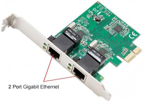 Syba Dual Port Gigabit Ethernet PCI Express 2.1 Network Adapter Card with Realtek RTL8111 Chipset