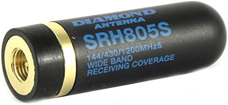 Diamond Antenna Diamond SRH805S Tri-Band HT Antenna 144/430/1200 MHz Compact SMA-Male Stubby Handheld Antenna