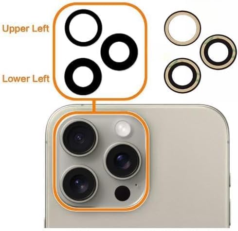 thexxa 15 Back Camera Glass Lens Replacement for iPhone Pro Max with Pre-Installed Adhesive and Repair Tool Kit