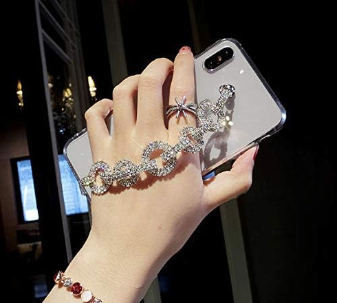 BONITEC Jesiya Clear Bracelet Case for iPhone Xs Max with 3D Glitter Sparkle Bling Strap