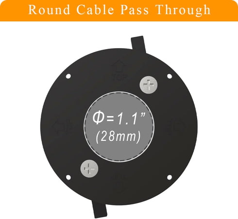 TV Cord Hider for Wall Mount TV, In Wall Cable Hider with 1.1 inch Silicone Pass Through, Black, Pack of 2