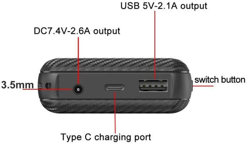 Heated Gilet Vest Jacket Portable Charger 20000mAh Power Bank, 7.4V 3A USB Battery Pack for iPhone, Samsung, Heated