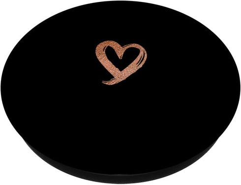 Rose Minimalist Heart Black PopSockets Standard PopGrip