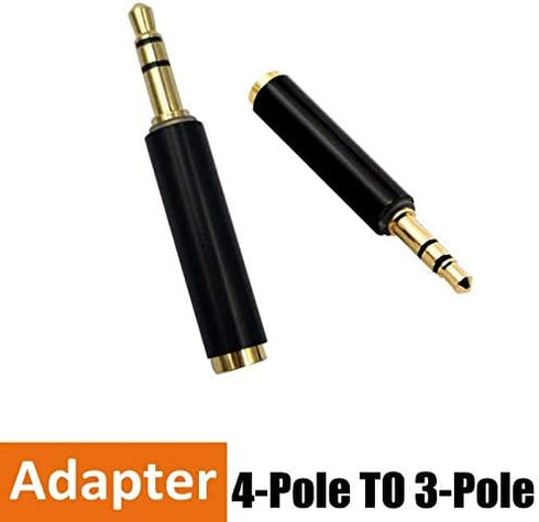 2 Pack TRRS to TRS Adapter, 3.5mm Plug Jack 1/8'' Connector Converter for Phone Earphone Headphone Earbuds Microphone,