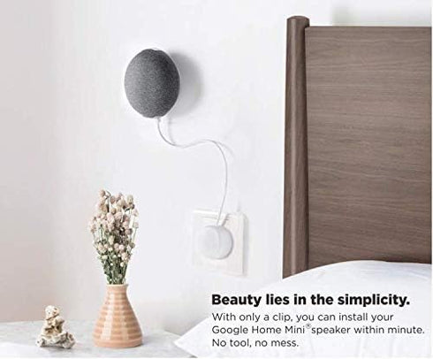 Mount Plus SB-58B Wall Ceiling Cabinet Mount Holder Clip for Google Nest Home Mini Gen 1, Gen 2 - Round Speaker