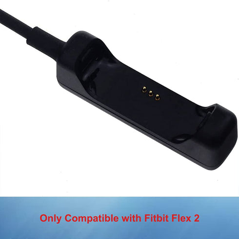 Fitbit Flex 2 Charger Cable (2Pack, 30cm/1ft) - USB Charging Cable for Fitbit Flex 2 (Black, 2Pack)