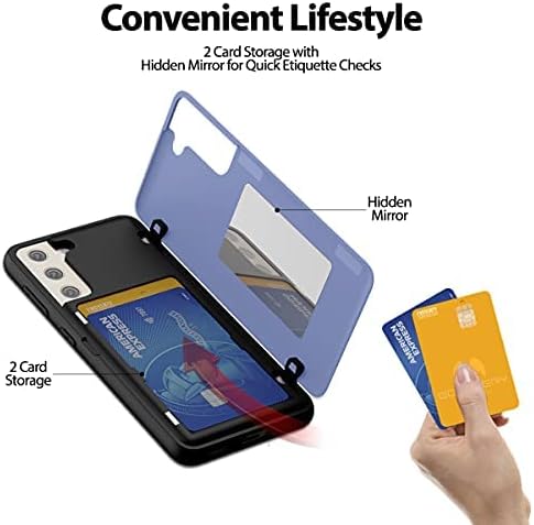 GOOSPERY Magnetic Door Bumper Case for Galaxy S21, Card Holder Wallet Case, Dual Layer Protective Cover (Lilac Purple)