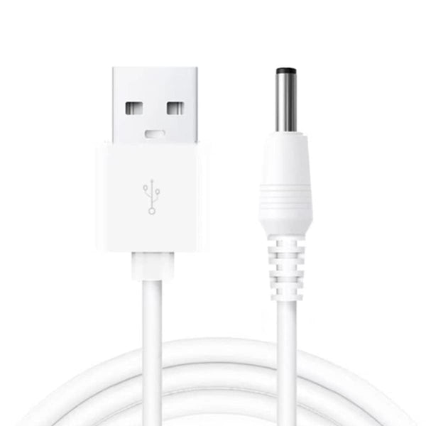 USB to DC 3.5mm Cable 1.5ft/0.5m - DC 5V Power Cord USB to DC 3.5mm Barrel Jack Adapter Connector Charging Cable (White)