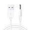 USB to DC 3.5mm Cable 1.5ft/0.5m - DC 5V Power Cord USB to DC 3.5mm Barrel Jack Adapter Connector Charging Cable (White)