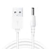 USB to DC 3.5mm Cable 1.5ft/0.5m - DC 5V Power Cord USB to DC 3.5mm Barrel Jack Adapter Connector Charging Cable (White)
