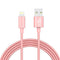 MFi-Certified 6FT Lightning Cable Charger for iPhone Xs MAX, XR, 8, 7, 6s, and more - Rose Color