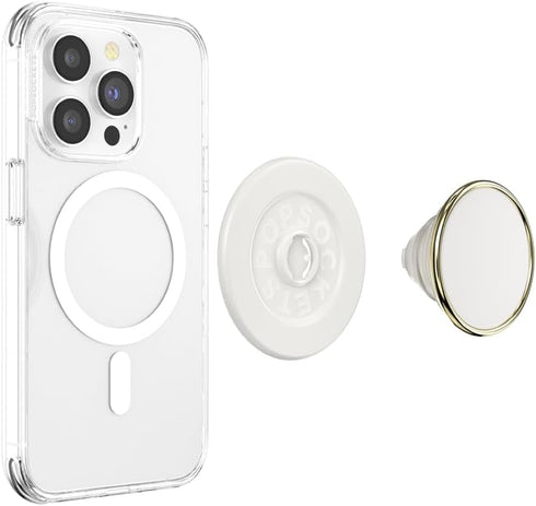 PopSockets Phone Grip with Expanding Kickstand, MagSafe Compatible, Wireless Charging Compatible - Coconute Crème