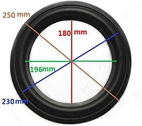 2pcs 10 inch 10" Speaker Foam Surround Repair Kit, 250mm Perforated Rubber Edge Rings Replacement Parts Speaker Repair DIY Speaker Surround Repair Rubber Edge Replacement