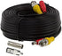 4 Pack 60Ft Bnc Video and Power Cables, All in One Extension Cables for CCTV Camera DVR Security Systems, Includes BNC