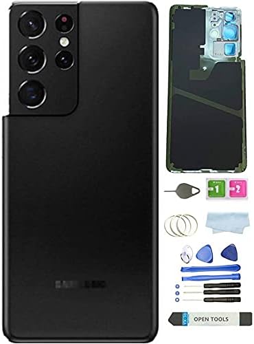 Galaxy S21 Ultra Back Glass Cover Replacement, Housing Door with Camera Glass Lens Parts for Samsung Galaxy S21U