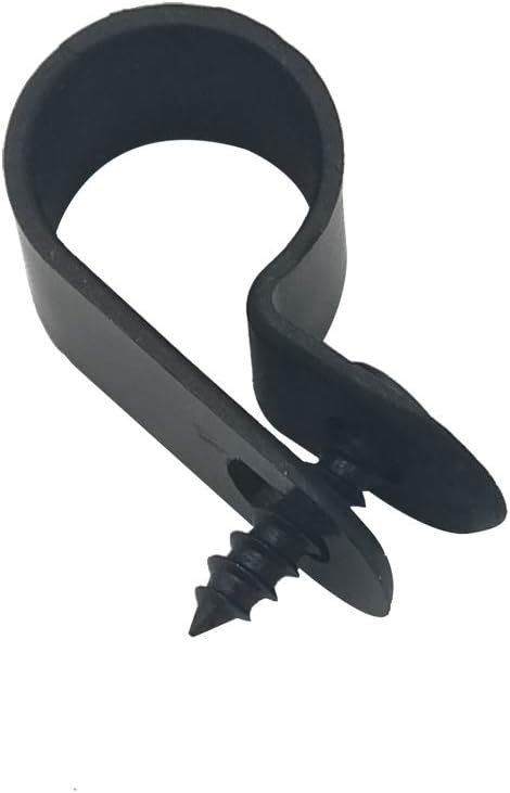 Cable Clamp R-Type Wire Clip 1/2" Nylon Screw Mounting Fastener Clips with Screws for Wire Management - 50 Pcs Cable
