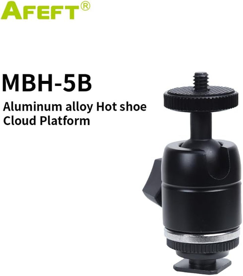 AFEFT 360 1/4" Mini Ball Head Hot Shoe Adapter, Swivel Thread Camera Mount for DSLR, Tripod, Monitor, LED Video Light