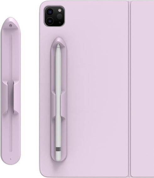 LOVE MEI Removable Silicone Holder for Apple Pencil 1st/2nd Generation, Strong Adhesive Magnetic Attach (Purple)