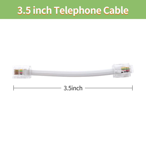 Telephone Cable 2 Way Splitter (3 Pack), RJ11 6P4C Phone Line Cord Adapter with 3 inch Cable for Landline Phone Wire