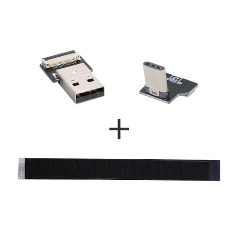 chenyang USB C Flat Cable - USB 2.0 Male to USB C Male 90 Degree UP Angled Data Transfer Charging Cable Adapter